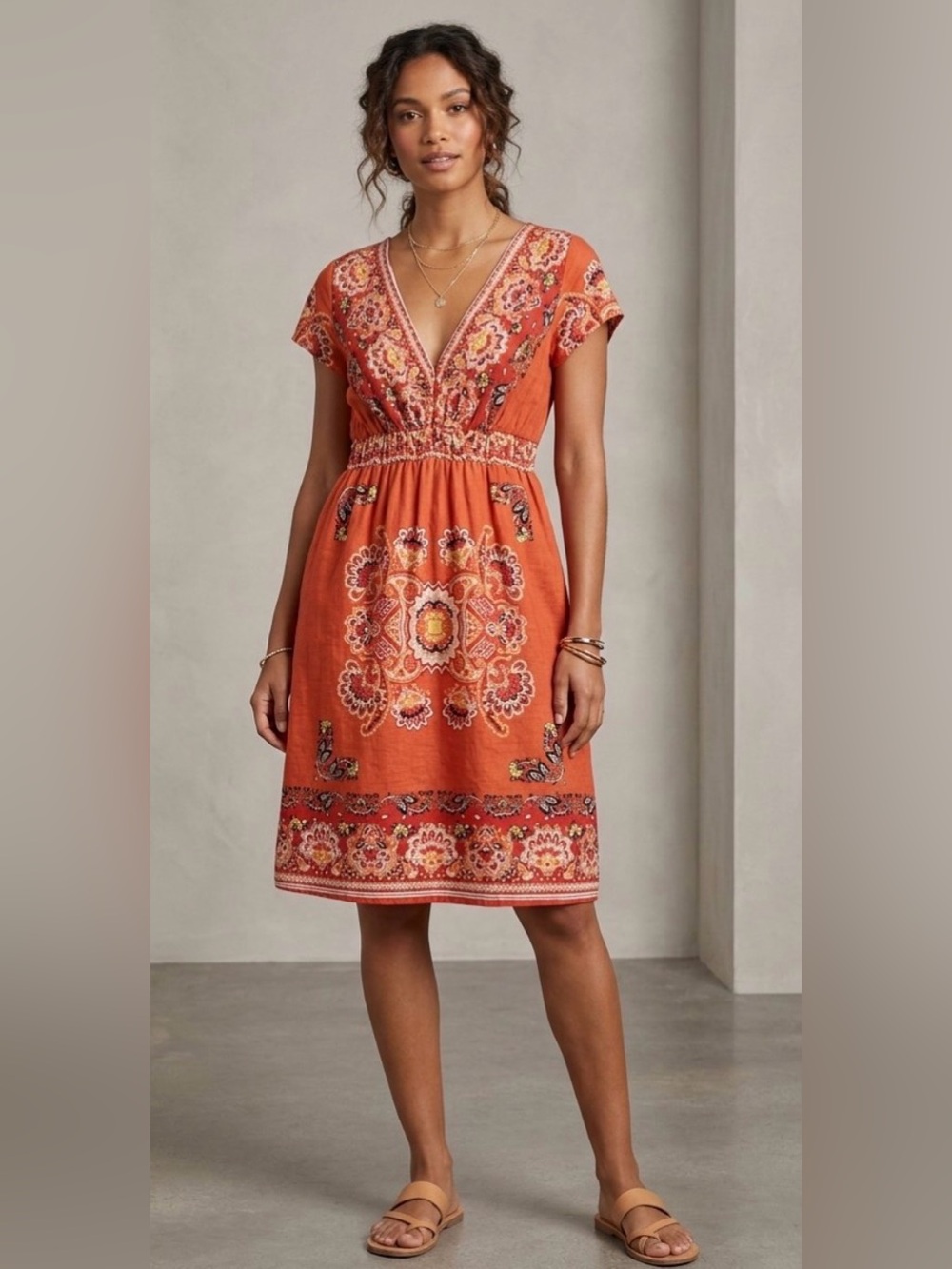 VTG Style Maurices Boho Medallion Paisley Print Summer Dress